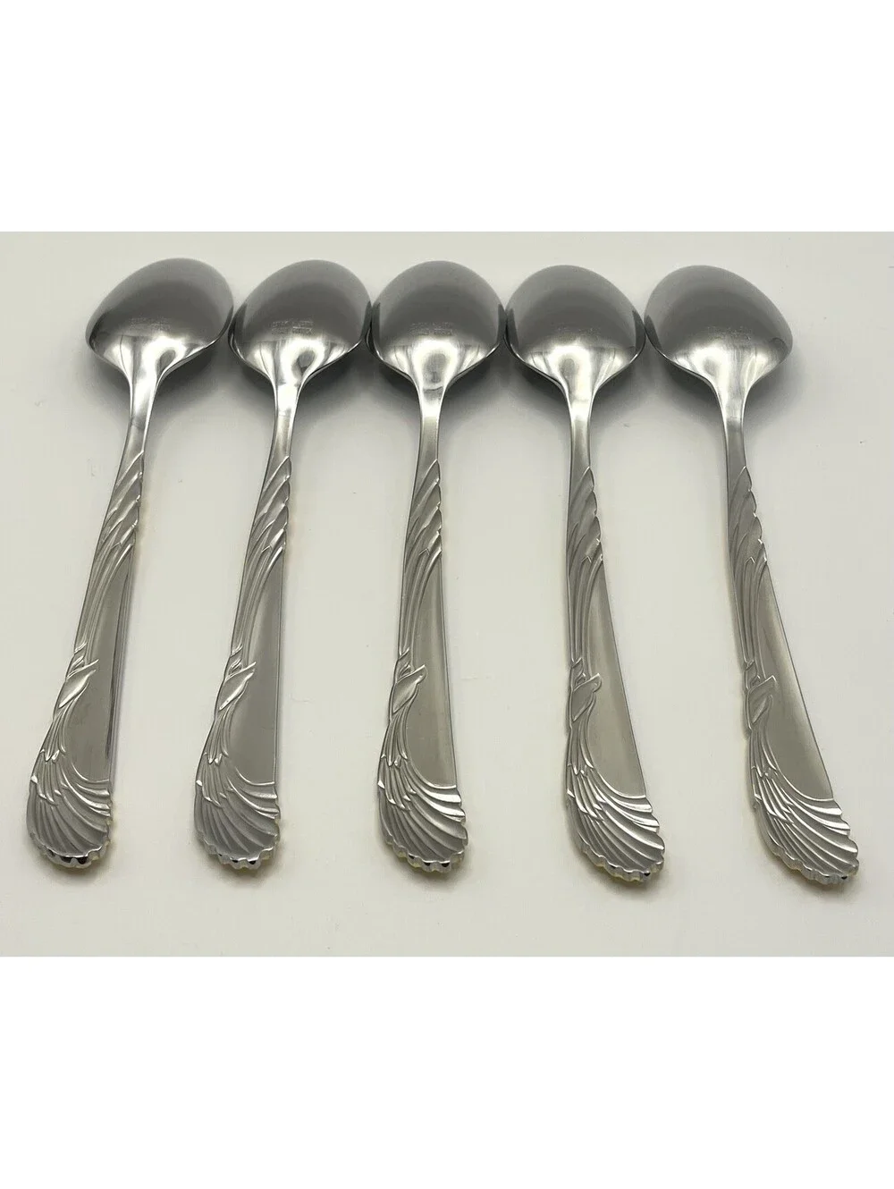 (5) Sasaki WINGS Gold Accent Gerald Patrick Stainless Teaspoon Lot ~ 6.5”